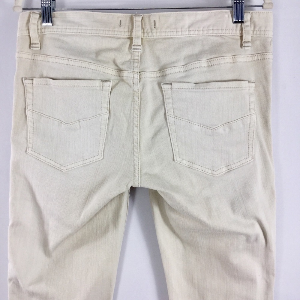 Free People Levon Zipper Skinny Bone Denim Jeans Size 28 - Picture 13 of 15